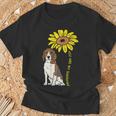 ひまわり サンシャイン ビーグル 動物 ペット ハウンド 犬 恋人 ギフト Tシャツ 高齢者への贈り物