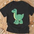 ゆるい恐竜のキャラクターイラスト_ブラキオサウルス Tシャツ 高齢者への贈り物