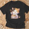 わがまま猫 ねこ ラーメン好き かわいい おもしろ マンガ Tシャツ 高齢者への贈り物