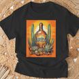 アガベ植物 テキーラボトル メキシカン メズカル アルコール ドリンク Tシャツ 高齢者への贈り物