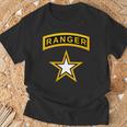 アメリカ合衆国陸軍レンジャータブとスターミリタリー。 Tシャツ 高齢者への贈り物