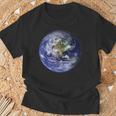 アースプラネット 地球 北米 平球 宇宙雲 Tシャツ 高齢者への贈り物