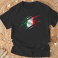 イタリア国旗 トリコロール イタリアバナー Tシャツ 高齢者への贈り物