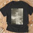 エイリアン Ufo ファニー キャッツ エイリアンの侵略猫 Tシャツ 高齢者への贈り物