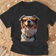オーストラリアン・シェパード＆サングラス 愛犬家 シェパード Tシャツ 高齢者への贈り物