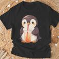 カワイイ ペンギンドリンク バブルティー ペンギンボバ Tシャツ 高齢者への贈り物