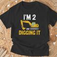 キッズ I'm 2 And Digging It 男の子向けのかわいいショベルデザイン Tシャツ 高齢者への贈り物