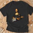 ギター 面白tシャツ モナリザ おもしろ ギタリスト 服 音楽 メンズ キッズ ネタ 服 軽音 楽器 エレキ Tシャツ 高齢者への贈り物