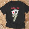 ギャンブル ポーカー プレーヤー スケルトン ハンド ポーカー カード 7 2 ポーカー Tシャツ 高齢者への贈り物