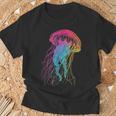 クラゲ カラフル ファンタジー 動物 アート グラフィック クラゲ Tシャツ 高齢者への贈り物