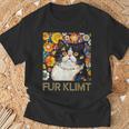クリムト絵画の猫、猫好き、エキゾチックショートヘア、アーティスト Tシャツ 高齢者への贈り物
