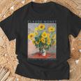 クロード モネ 面白いtシャツ 花 名作 アート ひまわりのブーケ 絵画 メンズ レディース 面白い 服 Tシャツ 高齢者への贈り物