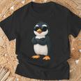 クールなペンギン漫画面白い動物サングラス付き Tシャツ 高齢者への贈り物