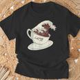 グレートウェーブ カフェラテ コーヒー カフェイン 神奈川 北斎 Tシャツ 高齢者への贈り物