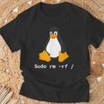 コンピューター -Udo Rm -Rf Tux Linux ペンギン プログラマー Tシャツ 高齢者への贈り物