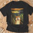 コーギー 面白いtシャツ 犬 ムンクの叫び かわいい メンズ 子供 おもしろ 服 グッズ ネタ わんこ Tシャツ 高齢者への贈り物