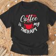 コーヒーは私のセラピー、面白いカフェイン愛好家 Tシャツ 高齢者への贈り物
