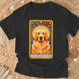 ゴールデンレトリバー 面白いtシャツ 犬 タロット カード メンズ 子供 おもしろ 服 グッズ ネタ わんこ Tシャツ 高齢者への贈り物