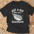サカバンバスピスの面白い魚ミームが大好きなジャスト・ア・ボーイ Tシャツ 高齢者への贈り物
