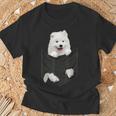 サモエド犬愛好家のためのポケットの中の面白いサモエド Tシャツ 高齢者への贈り物