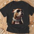 サングラスをかけたピットブル アメリカン・ピット・ブル・テリア Tシャツ 高齢者への贈り物