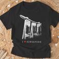 シンガポール マリーナベイ ヴィンテージ スカイライン アジア アイラブシンガポール I Loveingapore Tシャツ 高齢者への贈り物