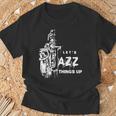 ジャズ・サックス レッツ・ジャズ・シング・アップlet's Jazz Thing Up Tシャツ 高齢者への贈り物