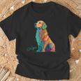 スウォッシュを持つゴールデンレトリバー、ゴールデンレトリバードッグ Tシャツ 高齢者への贈り物