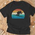 スキー スキー レース スラローム レトロ Tシャツ 高齢者への贈り物