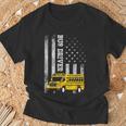 スクールバスドライバー アメリカ国旗 スクールバスドライバー用 Tシャツ 高齢者への贈り物