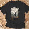 スタンダード シュナウザー マウンテン 肉球デザイン 犬 お母さん お父さん Tシャツ 高齢者への贈り物