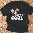 ステイ クール オーサム マウス ウェアリング サングラス 動物 ネズミ Tシャツ 高齢者への贈り物