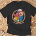 ストレンジャー・シングス ダスティン デモドグ ミーム 好奇心 コンパニオン 84 Tシャツ 高齢者への贈り物