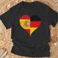 スペインとドイツのハーフaのかっこいい国旗 スペイン ドイツの国旗 Pain German Flag Tシャツ 高齢者への贈り物