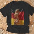 セクシーガールグラフィックtシャツ 「セクシーピンナップガール&ドイツ国旗」 Tシャツ 高齢者への贈り物