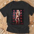 セクシーガールグラフィックtシャツ 赤いビキニを着たブロンドゴーゴーダンサー Tシャツ 高齢者への贈り物
