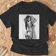 セクシーガールグラフィックtシャツ セクシーブルネットブーティーガール 3インチ B&W Tシャツ 高齢者への贈り物