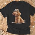 トイプードル 水彩 犬 野球帽 Tシャツ 高齢者への贈り物
