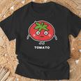 トマト 顔 イラスト かわいい おもしろ 面白い 簡単 シンプル ゆるい 野菜 Tシャツ 高齢者への贈り物