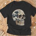 ドクロ 波 日本美術 海 Tシャツ 高齢者への贈り物
