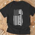 ドッグトレーナー アメリカ国旗 愛国的な犬の訓練 Tシャツ 高齢者への贈り物