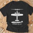 ドルニエdo217ドイツ第二次世界大戦爆撃機 Tシャツ 高齢者への贈り物