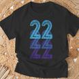 ナンバー22 ブルー ベスト クラシック カレッジスタイル 誕生日 面白い Tシャツ 高齢者への贈り物