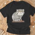 ネコ マヌルネコ 子猫 野生動物 Tシャツ 高齢者への贈り物