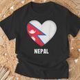 ネパール国旗シャツ Tシャツ 高齢者への贈り物