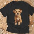 ノーフォークテリア 犬 モチーフ ペット アートワーク ノーフォークテリア Tシャツ 高齢者への贈り物