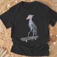 ハシビロコウ スケートボード 鳥 動物 図 バードウォッチング 贈り物 鳥類学者 生物学者 自然科学 Tシャツ 高齢者への贈り物