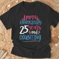 ハッピーアニバーサリー 25年 結婚25周年 Tシャツ 高齢者への贈り物