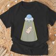 ハニワ くん 埴輪《Ufo 遭遇》【ゆるフレンズ】歴史土器 かわいい 面白い キャラクター Tシャツ 高齢者への贈り物
