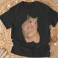 ハムスターミーム ピースサイン付き Tシャツ 高齢者への贈り物
